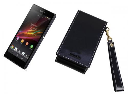 EZD Xperia Z SO-02E本革フリップポーチ縦型ケース