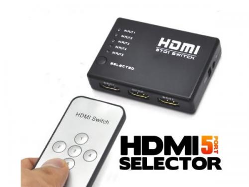 【HDMI5PRC】5入力1出力 リモコン付き コンパクトHDMIセレクター