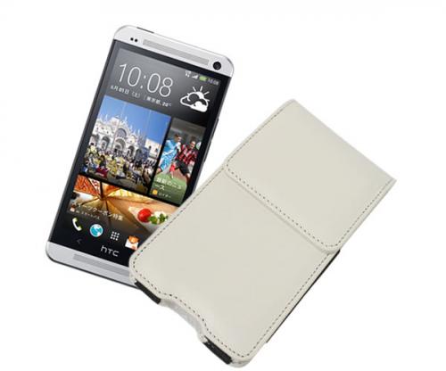 au HTC J One HTL22 シリコンケース対応縦型ポーチケース　ダブルループ ホワイト
