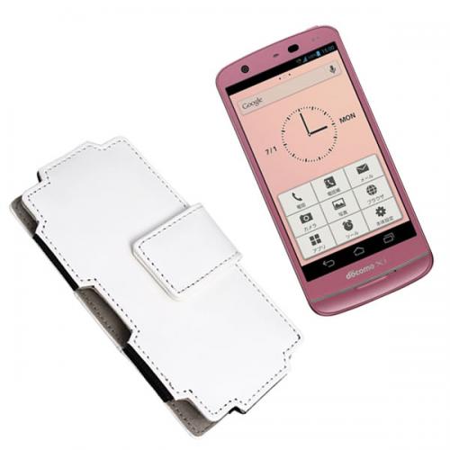 docomo MEDIAS X N-06E 横型ポーチケース ホワイト限定版