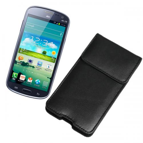 au GALAXY SIII Progre SCL21本革縦型ポーチケース スナップボタンタイプ