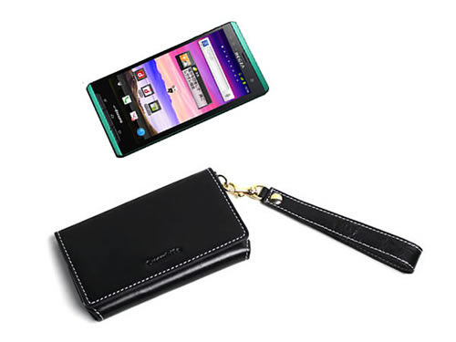 EZD REGZA Phone T-01D本革フリップポーチ横型ケース