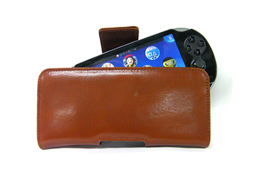 Sony PlayStation Vita 本革横型ポーチケース イタリアンブラウン